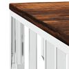 vidaXL Salontafel roestvrij staal en massief gerecycled hout zilver