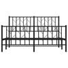 vidaXL Bedframe met hoofd- en voeteneinde metaal zwart 140x200 cm
