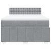 vidaXL Boxspring met matras stof lichtgrijs 140x200 cm