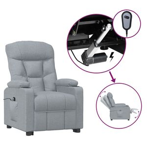 vidaXL Fauteuil elektrisch verstelbaar stof lichtgrijs
