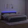 vidaXL Boxspring met matras en LED fluweel donkergrijs 200x200 cm