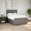 vidaXL Boxspring met matras stof taupe 140x200 cm