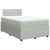 vidaXL Boxspring met matras fluweel lichtgrijs 120x200 cm