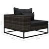 vidaXL 5-delige Loungeset met kussens poly rattan grijs