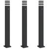 vidaXL Vloerlampen voor buiten 3 st met sensor 110 cm aluminium zwart