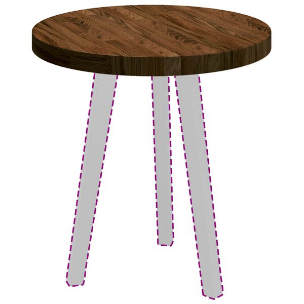 vidaXL Tafelblad Licht Bruin Ø 50 x 4 cm Massief Eikenhout