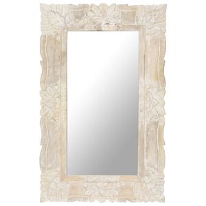 vidaXL Spiegel 80x50 cm massief mangohout wit