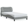 vidaXL Bedframe zonder matras "Hvar" stof lichtgrijs 100x190 cm