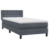 vidaXL Boxspring met matras fluweel donkergrijs 80x210 cm