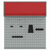 vidaXL Gereedschapskast en Pegboard Set 3 pcs Rood 100 x 25 x 115 cm
