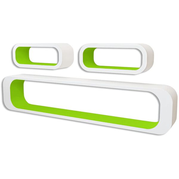 vidaXL Wandplanken kubus 6 st groen en wit