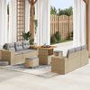 vidaXL Tuin Sofa Set met kussen 9 pcs Beige en Licht Grijs Poly Rattan