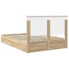 vidaXL Opslag bed met lade Sonoma Eiken 140 x 190 cm Bewerkt hout
