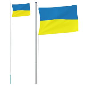 vidaXL Vlag met vlaggenmast Oekra&iuml;ne 6,23 m aluminium
