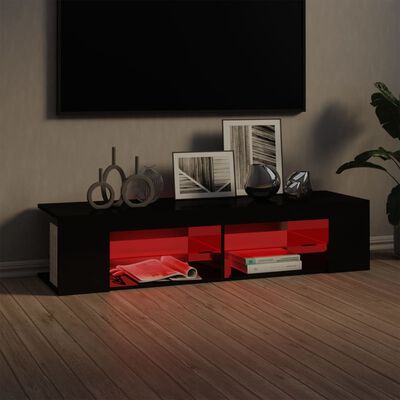 vidaXL Tv-meubel met LED-verlichting 135x39x30 cm hoogglans zwart