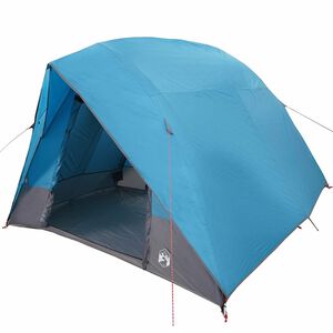 vidaXL Kamperen tent 4-persoons Blauw taft Waterdicht