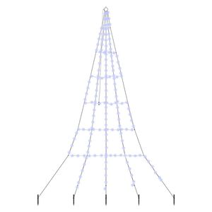 vidaXL LED Kerstboom met Grondspiesjes met 168 LED Blauw 306 cm Metaal