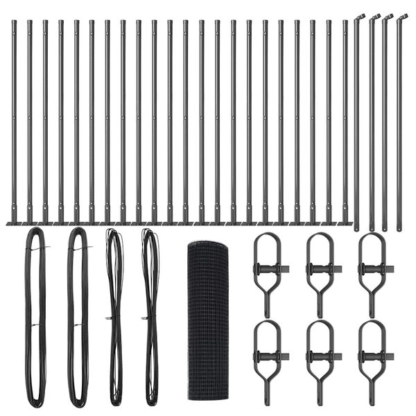 vidaXL Afrasteringspaal Grijs 50 x 0,8 m (25 x 25 mm gaas)