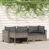 vidaXL 4-delige tuinloungeset met kussens grijs poly rattan