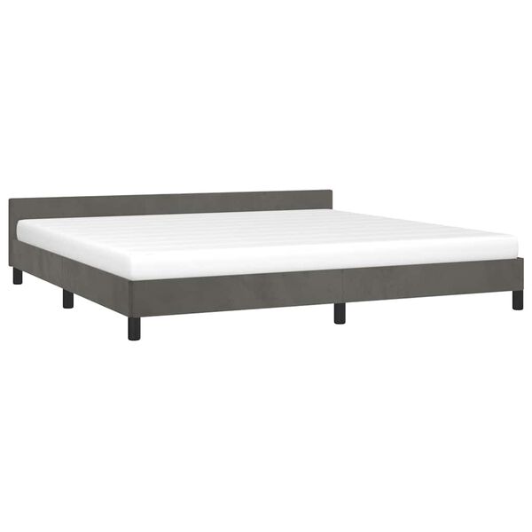 vidaXL Bedframe zonder matras 200x200 cm fluweel donkergrijs