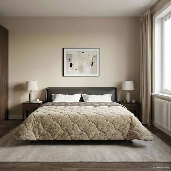 vidaXL Vol jaar dekbed Gekwilt Lichtgrijs 200 x 240 cm