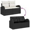 vidaXL Tuin Sofa Set met kussen met opslag 6 pcs Zwart Poly riet