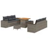 vidaXL Tuin Sofa Set met opslag 9 pcs Grijs Poly riet
