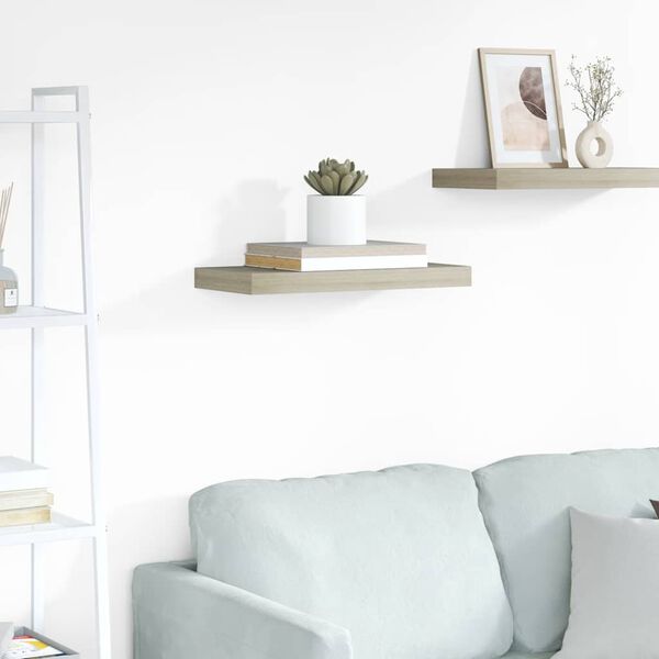 vidaXL Wandschap zwevend 50x23x3,8 cm MDF eikenkleurig