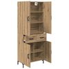 vidaXL Highboard Artisan Eiken 69,5 x 34 x 180 cm Bewerkt hout