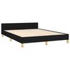 vidaXL Bedframe zonder matras stof zwart 140x190 cm