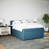 vidaXL Boxspring met matras fluweel blauw 140x200 cm
