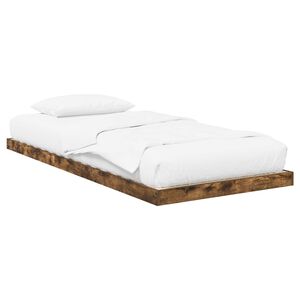 vidaXL Vloer bedframe Gerookt eiken 75 x 190 cm Bewerkt hout
