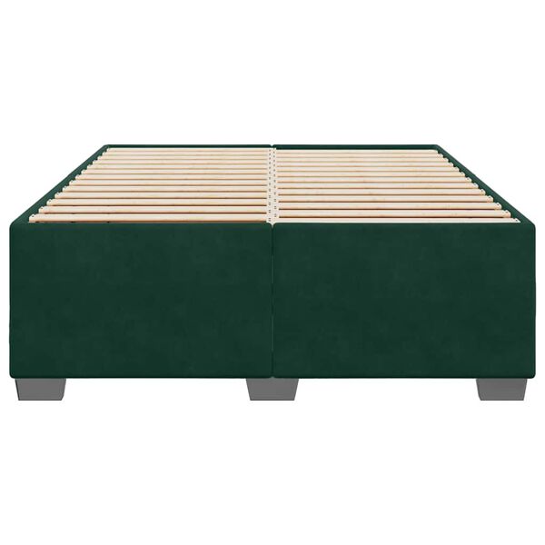 vidaXL Bedframe zonder matras 140x190 cm fluweel donkergroen