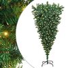vidaXL Understeboven Kunstmatige Voorverlichte Kerstboom Groen 180 cm