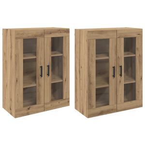 vidaXL Wandgemonteerde Kasten 2 st artisanaal eikenkleurig