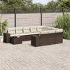 vidaXL 11-delige Loungeset met kussens poly rattan bruin