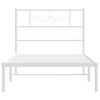 vidaXL Bedframe met hoofdbord metaal wit 90x190 cm
