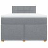 vidaXL Boxspring met matras stof lichtgrijs 120x190 cm