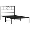 vidaXL Bedframe met hoofdbord metaal zwart 75x190 cm