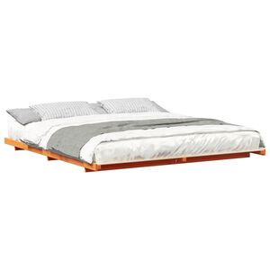 vidaXL Bedframe Wasbruin 200 x 200 cm Massief grenenhout