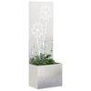 vidaXL Tuin Privacy Screen Bloemen Zilver 50 x 140 cm Roestvrij staal