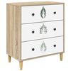 vidaXL Ladekast HANAU Groene bladerenprint 66 x 36,5 x 75 cm Sonoma