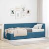 vidaXL Hoekbedframe met Matras met hoofdeinde 2 pcs Blauw Fluweel