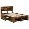 vidaXL Bedframe met hoofdeinde Gerookt eiken 120 x 200 cm Bewerkt hout