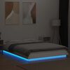 vidaXL Bedframe met LED-verlichting bewerkt hout wit 120x200 cm
