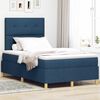 vidaXL LED Box Spring Bed met matras Blauw 120 x 190 cm Stof