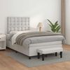 vidaXL Boxspring met matras kunstleer wit 120x190 cm