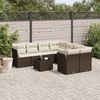 vidaXL 9-delige Loungeset met kussens poly rattan bruin
