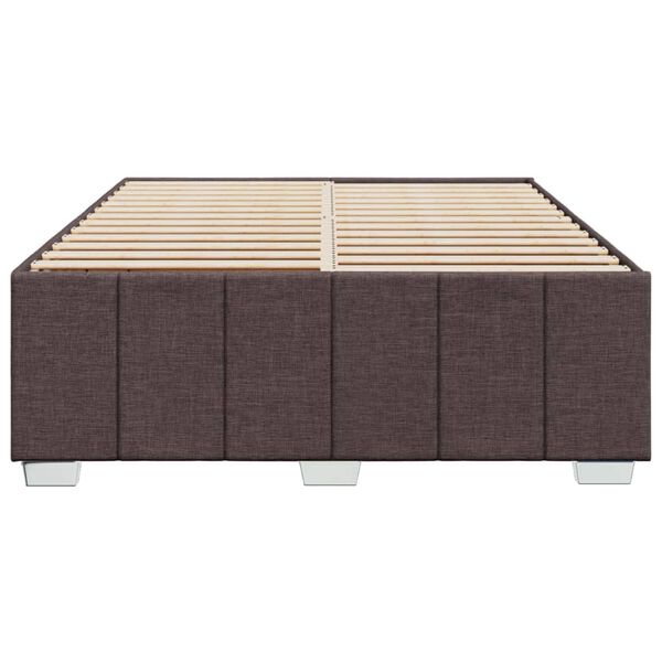 vidaXL Bedframe zonder matras stof donkerbruin 140x190 cm