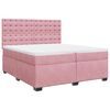 vidaXL Boxspring met matras fluweel roze 200x200 cm